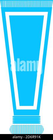 Toothpaste tube icon flat. Blue pictogram on white background. Vector illustration symbol Stock Vector