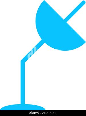Satellite antenna icon flat. Blue pictogram on white background. Vector illustration symbol Stock Vector