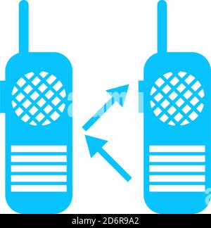 Radio icon flat. Blue pictogram on white background. Vector illustration symbol Stock Vector