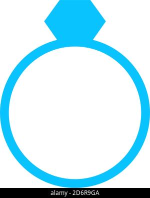 Ring icon flat. Blue pictogram on white background. Vector illustration symbol Stock Vector