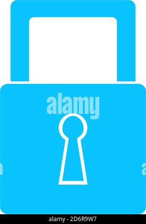 Padlock icon icon flat. Blue pictogram on white background. Vector illustration symbol Stock Vector