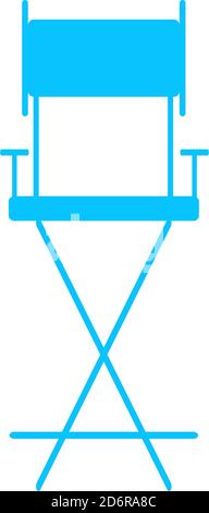 Armchair icon flat. Blue pictogram on white background. Vector illustration symbol Stock Vector