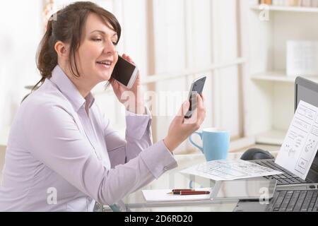 Designer working on a new mobile applications Stock Photo