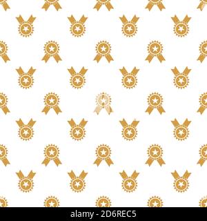 Seamless pattern with gold, silver and bronze medal for simple backgrounds, textures and packaging. Vector illustration. Stock Vector