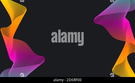 Abstract stylish modern banner design with trendy multicolored gradient wave on dark background. Fluid gradients for banners, posters, covers. Stock Vector