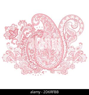 Isolated Paisley ornament. Indian vector illustration Stock Vector