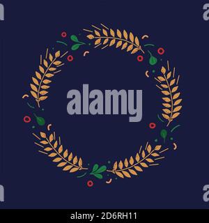 Vector illustration with a set of elements laid out in the form of a circle. Stock Vector