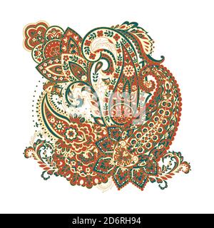 Isolated indian pattern with paisley Stock Vector