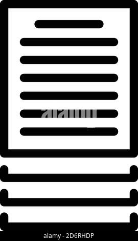 Documents scenario icon, outline style Stock Vector