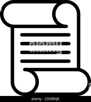 Scenario scroll icon, outline style Stock Vector