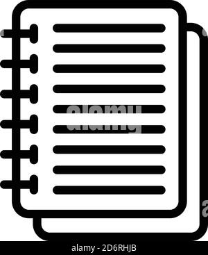 Notebook scenario icon, outline style Stock Vector