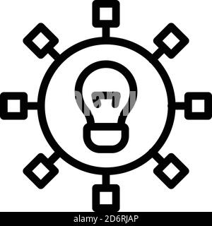 Idea generation icon, outline style Stock Vector