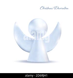 Christmas white angel isolated on white background Stock Vector