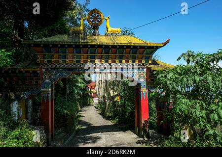 Darjeeling, India - October 2020: The Bhutia Busty Monastery in
