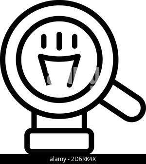 Magnifying idea icon, outline style Stock Vector