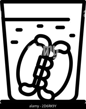 Teeth rinse icon, outline style Stock Vector