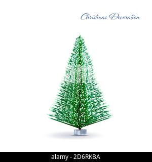 Christmas and New Year 3D geometric decoration isolated on white background Stock Vector