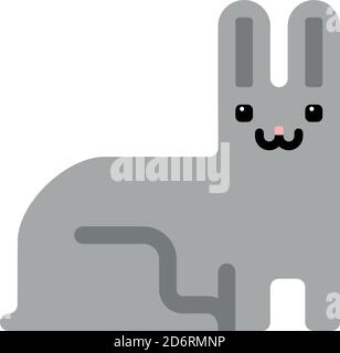 Cute kawaii rabbit, bunny, hare character. Children style, vector illustration. Sticker. Stock Vector