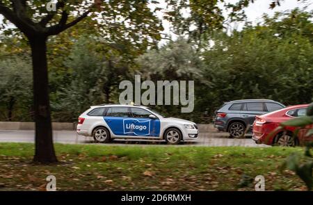 Taxi operated by private company Liftago in Prague, Czech Republic, October 12, 2020. (CTK Photo/Martin Macak Gregor) Stock Photo