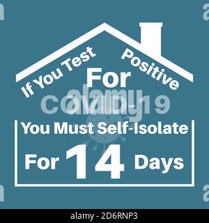 Self isolation stay at home concept, flat style vector illustraion. Stock Vector