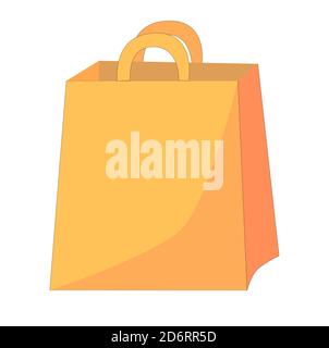 Paper bag on a white background.For any purchases Stock Vector