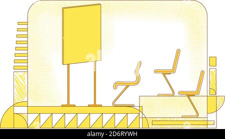 Conference room flat silhouette vector illustration Stock Vector