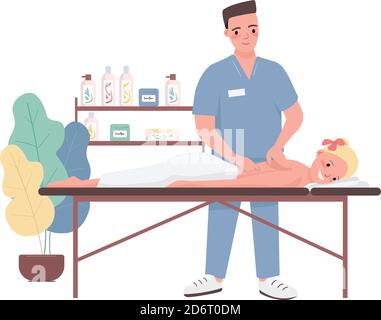 Massage flat color vector characters Stock Vector