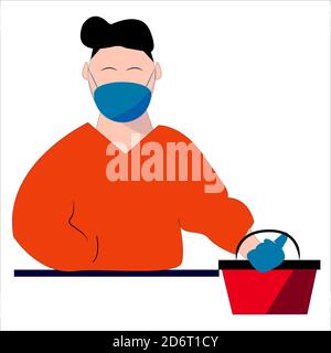 Man shows a sheet with the contract. Vector illustration in cartoon style Stock Vector