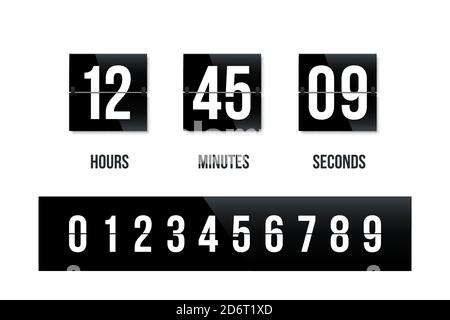 Vector countdown clock counter timer. UI app digital count down circle  board meter with circle time pie diagram. Scoreboard of day, hour, minutes  and Stock Vector Image & Art - Alamy