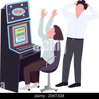 Gambler flat color vector faceless characters Stock Vector