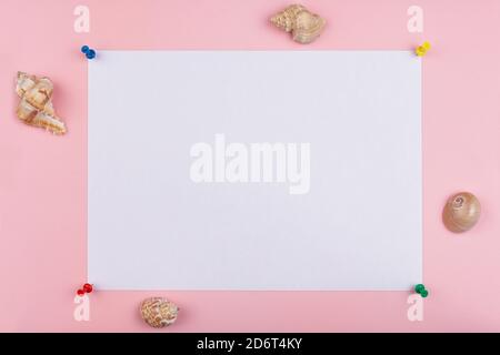 white sheet fastened with clerical multi-colored buttons Stock Photo