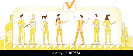 Staff hiring flat silhouette vector illustration Stock Vector