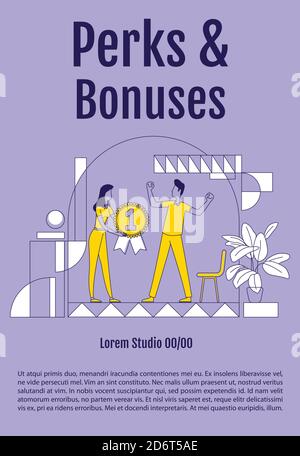 Perks and bonuses system poster flat silhouette vector template Stock Vector