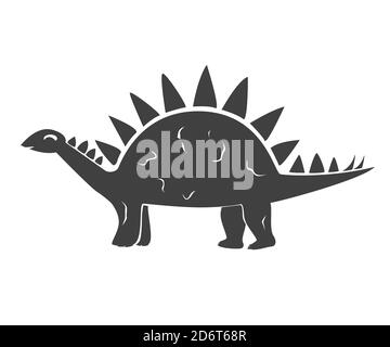 Vector illustration of Cute Cartoon Dinosaur. Little kid of Stegosaurus Stock Vector