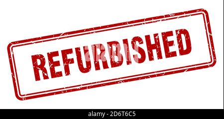 refurbished stamp. square grunge sign isolated on white background Stock Vector
