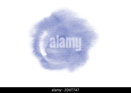 Abstract blue watercolor hand paint texture, isolated on white background, watercolor textured backdrop, watercolor drop, traced Stock Photo