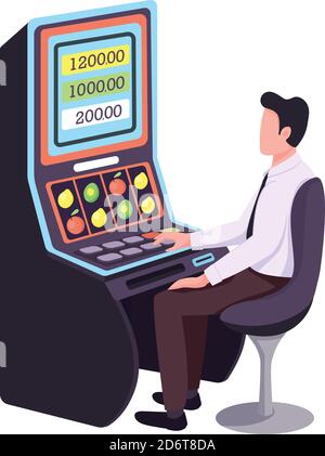 Gambler flat color vector faceless character Stock Vector