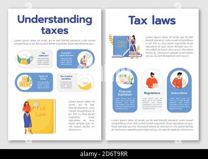 Understanding taxes flat vector brochure template Stock Vector