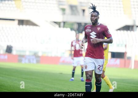 Turin, Italy. 18th Oct, 2020. Meite of Torino FC during the Serie A football Match Torino FC vs Cagliari. Cagliari won 2-3 over Torino FC at Olympic Grande Torino Stadium in Turin. (Photo by Alberto Gandolfo/Pacific Press) Credit: Pacific Press Media Production Corp./Alamy Live News Stock Photo