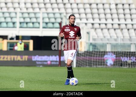 Turin, Italy. 18th Oct, 2020. Lyanco of Torino FC during the Serie A football Match Torino FC vs Cagliari. Cagliari won 2-3 over Torino FC at Olympic Grande Torino Stadium in Turin. (Photo by Alberto Gandolfo/Pacific Press) Credit: Pacific Press Media Production Corp./Alamy Live News Stock Photo