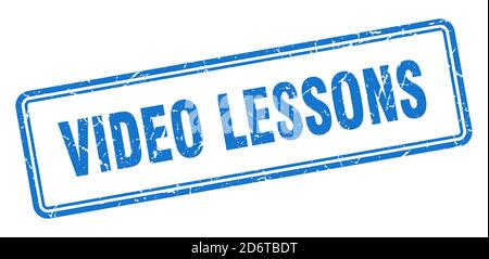 video lessons stamp. square grunge sign isolated on white background Stock Vector