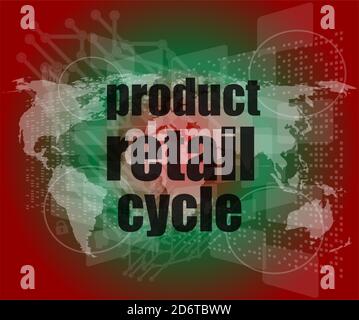 product retail cycle - digital touch screen interface Stock Photo