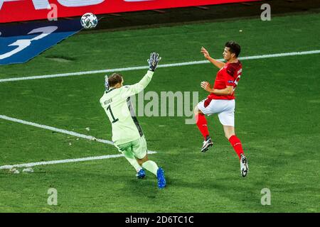 Goalkeeper Manuel Neuer (Germany) gets a goal, football Germany vs Susisse Stock Photo