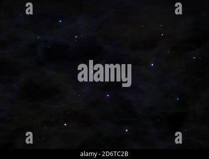 Night black sky with stars and nebula, 3d render Stock Photo