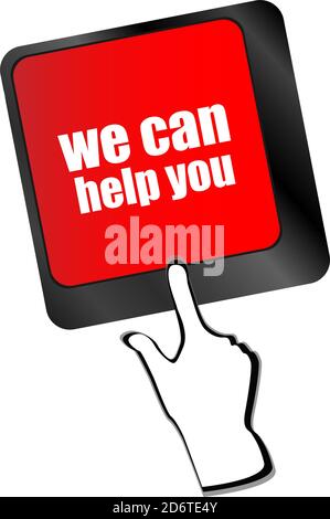 we can help you word on computer keyboard key Stock Photo