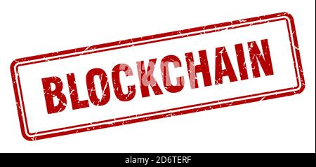 blockchain stamp. square grunge sign isolated on white background Stock Vector