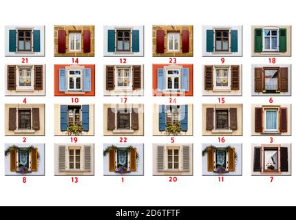 Advent calendar isolated on white background Stock Photo