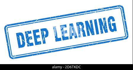 deep learning stamp. square grunge sign isolated on white background Stock Vector