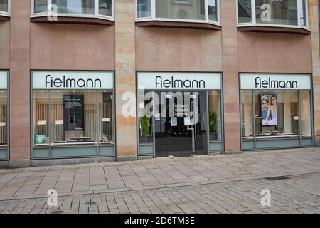 Wiesbaden, Germany - October 18, 2020: Fielmann store in the city of Wiesbaden. Fielmann is the largest optical chain in Europe. Stock Photo