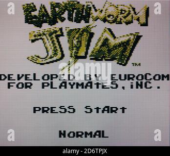 Earthworm Jim - Nintendo Gameboy Videogame - Editorial use only Stock Photo